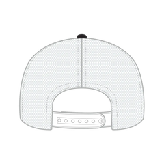 OTTO 154-1174 ’OTTO Snap’ 5 Panel Pro Style Mesh Back Trucker Snapback Cap - Blk/Blk/Wht - Blk/Blk/Wht / 7 3/8’’ - 7