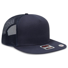 OTTO 154-1174 ’OTTO Snap’ 5 Panel Pro Style Mesh Back Trucker Snapback Cap - Navy - Navy / 7 3/8’’ - 7 5/8’’