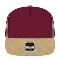 OTTO 154-1174 ’OTTO Snap’ 5 Panel Pro Style Mesh Back Trucker Snapback Cap - Cork/Bg Mrn - Cork/Bg Mrn / 7 3/8’’ - 7