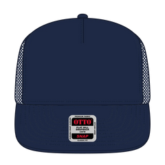 OTTO 154-1174 ’OTTO Snap’ 5 Panel Pro Style Mesh Back Trucker Snapback Cap - Navy - Navy / 7 3/8’’ - 7 5/8’’