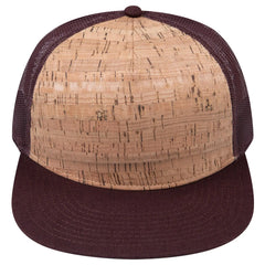OTTO 154-1174 ’OTTO Snap’ 5 Panel Pro Style Mesh Back Trucker Snapback Cap - D.Brn/Cork/D.Brn - D.Brn/Cork/D.Brn / 7