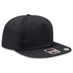 OTTO 158-1176 ’OTTO Snap’ 5 Panel Pro Style Snapback Cap - Black - Black / 6 1/2’’ - 7 5/8’’