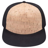 OTTO 158-1176 ’OTTO Snap’ 5 Panel Pro Style Snapback Cap - Blk/Cork/Blk - Blk/Cork/Blk / 6 1/2’’ - 7 5/8’’