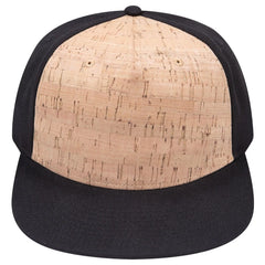 OTTO 158-1176 ’OTTO Snap’ 5 Panel Pro Style Snapback Cap - Blk/Cork/Blk - Blk/Cork/Blk / 6 1/2’’ - 7 5/8’’