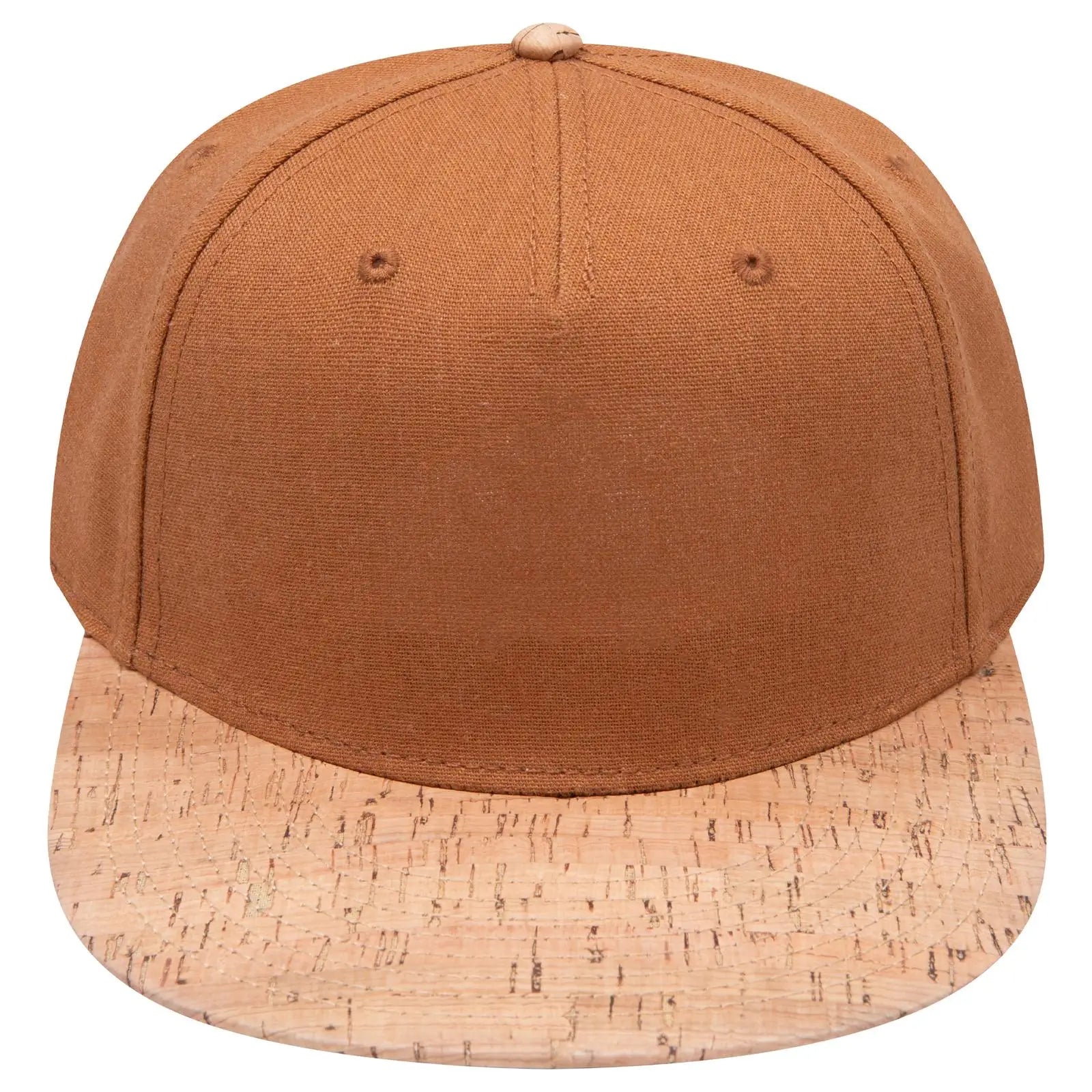 OTTO 158-1176 ’OTTO Snap’ 5 Panel Pro Style Snapback Cap - Cork/Cy Brn - Cork/Cy Brn / 6 1/2’’ - 7 5/8’’