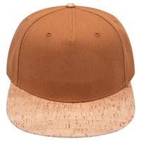 OTTO 158-1176 ’OTTO Snap’ 5 Panel Pro Style Snapback Cap - Cork/Cy Brn - Cork/Cy Brn / 6 1/2’’ - 7 5/8’’