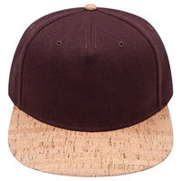 OTTO 158-1176 ’OTTO Snap’ 5 Panel Pro Style Snapback Cap - Cork/Dk.Brn - Cork/Dk.Brn / 6 1/2’’ - 7 5/8’’
