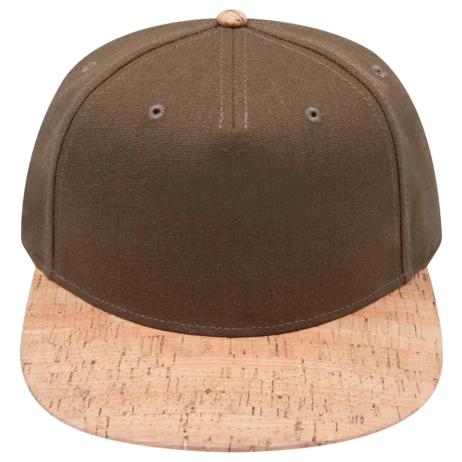OTTO 158-1176 ’OTTO Snap’ 5 Panel Pro Style Snapback Cap - Cork/Ml Grn - Cork/Ml Grn / 6 1/2’’ - 7 5/8’’