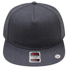 OTTO 158-1176 ’OTTO Snap’ 5 Panel Pro Style Snapback Cap - Heath. Black - Heath. Black / 6 1/2’’ - 7 5/8’’