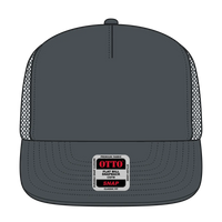 OTTO 164-1190 ’OTTO Snap’ 5 Panel Mid Profile Mesh Back Trucker Snapback Cap - Char. Gray - Char. Gray / 6 1/2’’ - 7