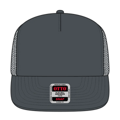 OTTO 164-1190 ’OTTO Snap’ 5 Panel Mid Profile Mesh Back Trucker Snapback Cap - Char. Gray - Char. Gray / 6 1/2’’ - 7