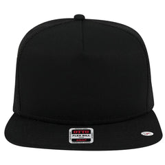 OTTO 164-1209 ’OTTO Snap’ 5 Panel Pro Style Mesh Back Trucker Snapback Cap - Black - Black / 6 1/2’’ - 7 5/8’’