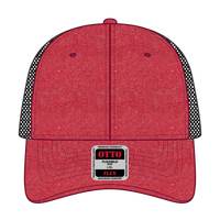 OTTO 169-1264 ’OTTO Flex’ Fitted 6 Panel Low Profile Mesh Back Trucker Cap - Red/Red/Blk - Red/Red/Blk / 7 3/8’’ - 7