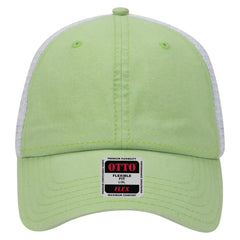 OTTO 169-1264 ’OTTO Flex’ Fitted 6 Panel Low Profile Mesh Back Trucker Cap - Lime/Lime/Wht