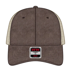 OTTO 169-1264 ’OTTO Flex’ Fitted 6 Panel Low Profile Mesh Back Trucker Cap - Dk.Brn/Dk.Brn/Kha - Dk.Brn/Dk.Brn/Kha / 7
