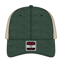 OTTO 169-1264 ’OTTO Flex’ Fitted 6 Panel Low Profile Mesh Back Trucker Cap - Dk.Grn/Dk.Grn/Kha - Dk.Grn/Dk.Grn/Kha / 7