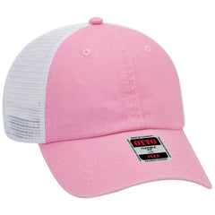 OTTO 169-1264 ’OTTO Flex’ Fitted 6 Panel Low Profile Mesh Back Trucker Cap - Pnk/Pnk/Wht