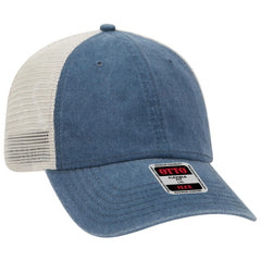 OTTO 169-1264 ’OTTO Flex’ Fitted 6 Panel Low Profile Mesh Back Trucker Cap - Nvy/Nvy/Kha