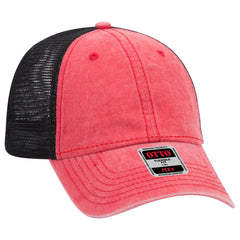 OTTO 169-1264 ’OTTO Flex’ Fitted 6 Panel Low Profile Mesh Back Trucker Cap - Red/Red/Blk