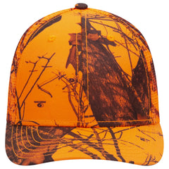 OTTO 171-1292 Mossy Oak Camouflage Superior Polyester Twill 6 Panel Low Profile Mesh Back Trucker Cap - Blaze - Blaze