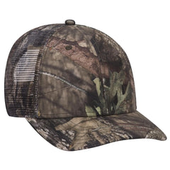 OTTO 171-1292 Mossy Oak Camouflage Superior Polyester Twill 6 Panel Low Profile Mesh Back Trucker Cap - Break Up