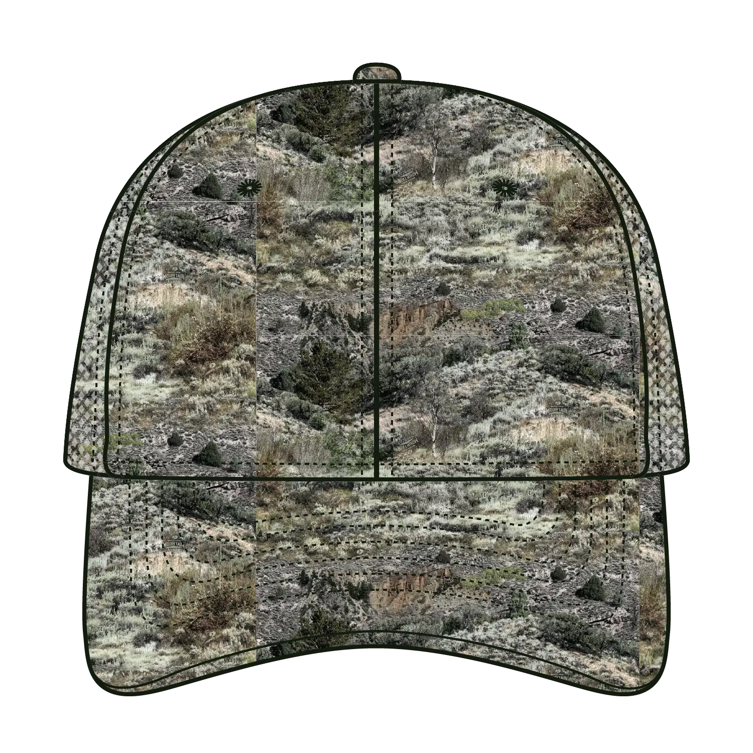 OTTO 171-1292 Mossy Oak Camouflage Superior Polyester Twill 6 Panel Low Profile Mesh Back Trucker Cap - Mountain
