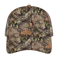OTTO 171-1292 Mossy Oak Camouflage Superior Polyester Twill 6 Panel Low Profile Mesh Back Trucker Cap - Break Up