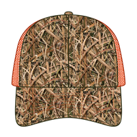 OTTO 171-1293 Mossy Oak Camouflage 6 Panel Low Profile Mesh Back Trucker Cap - Shadow Grass Blades/N.Org - Shadow Grass