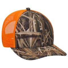 OTTO 171-1293 Mossy Oak Camouflage 6 Panel Low Profile Mesh Back Trucker Cap - Shadow Grass Blades/N.Org - Shadow Grass