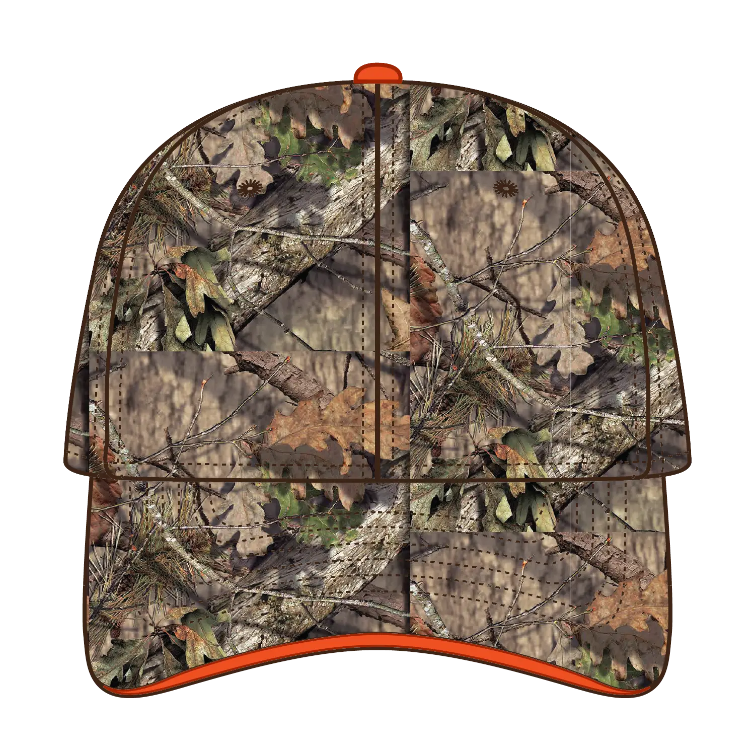 OTTO 171-1294 Mossy Oak Camouflage Sandwich Visor 6 Panel Low Profile Baseball Cap - Break Up Country - Break Up