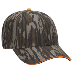 OTTO 171-1294 Mossy Oak Camouflage Sandwich Visor 6 Panel Low Profile Baseball Cap - Bottomland - Bottomland / 6 1/2’’