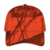 OTTO 171-1295 Mossy Oak Camouflage 6 Panel Low Profile Baseball Cap - Blaze - Blaze / 6 1/2’’ - 7 5/8’’