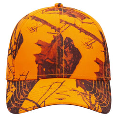 OTTO 171-1295 Mossy Oak Camouflage 6 Panel Low Profile Baseball Cap - Blaze - Blaze / 6 1/2’’ - 7 5/8’’