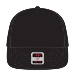 OTTO 176-1315 5 Panel Low Profile Dad Cap - Black - Black / 6 1/2’’ - 7 5/8’’