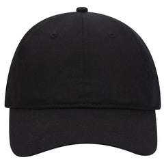 OTTO 18-010 6 Panel Low Profile Baseball Cap - Black - Black / 6 1/2’’ - 7 5/8’’