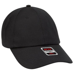 OTTO 18-1042 6 Panel Low Profile Baseball Cap - Black - Black / 6 1/2’’ - 7 5/8’’