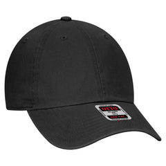 OTTO 18-1219 6 Panel Low Profile Dad Cap - Black - Black / 6 1/2’’ - 7 5/8’’