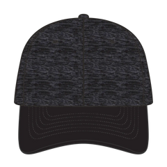 OTTO 18-1231 ’OTTO Comfy Fit’ 6 Panel Low Profile Baseball Cap - Blk/Hthr. Blk - Blk/Hthr. Blk / 6 1/2’’ - 7 5/8’’
