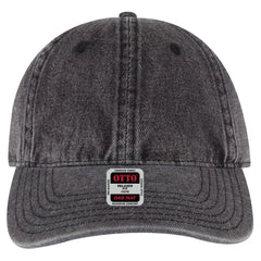 OTTO 18-1248 6 Panel Low Profile Dad Cap - Deep Black - Deep Black / 6 1/2’’ - 7 5/8’’