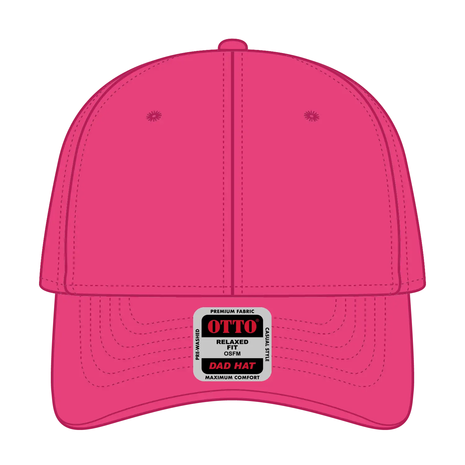 OTTO 18-1248 6 Panel Low Profile Dad Cap - Hot Pink - Hot Pink / 6 1/2’’ - 7 5/8’’