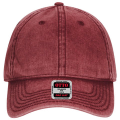 OTTO 18-1248 6 Panel Low Profile Dad Cap - Maroon - Maroon / 6 1/2’’ - 7 5/8’’