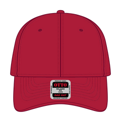 OTTO 18-1248 6 Panel Low Profile Dad Cap - Red - Red / 6 1/2’’ - 7 5/8’’