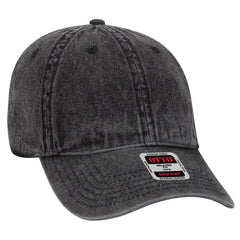 OTTO 18-1249 6 Panel Low Profile Dad Cap - Black - Black / 6 1/2’’ - 7 5/8’’