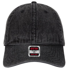 OTTO 18-1249 6 Panel Low Profile Dad Cap - Black - Black / 6 1/2’’ - 7 5/8’’