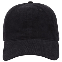 OTTO 18-1272 6 Panel Low Profile Baseball Cap - Black - Black / 6 1/2’’ - 7 5/8’’