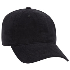 OTTO 18-1272 6 Panel Low Profile Baseball Cap - Black - Black / 6 1/2’’ - 7 5/8’’