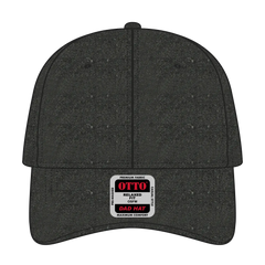 OTTO 18-202 6 Panel Low Profile Dad Cap - Black - Black / 6 1/2’’ - 7 5/8’’