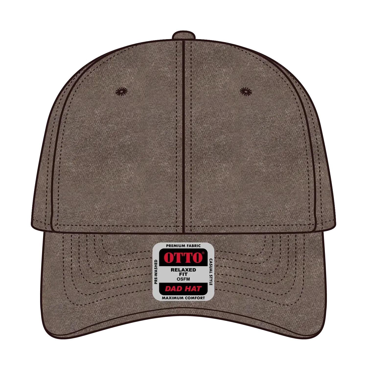 OTTO 18-202 6 Panel Low Profile Dad Cap - Brown - Brown / 6 1/2’’ - 7 5/8’’
