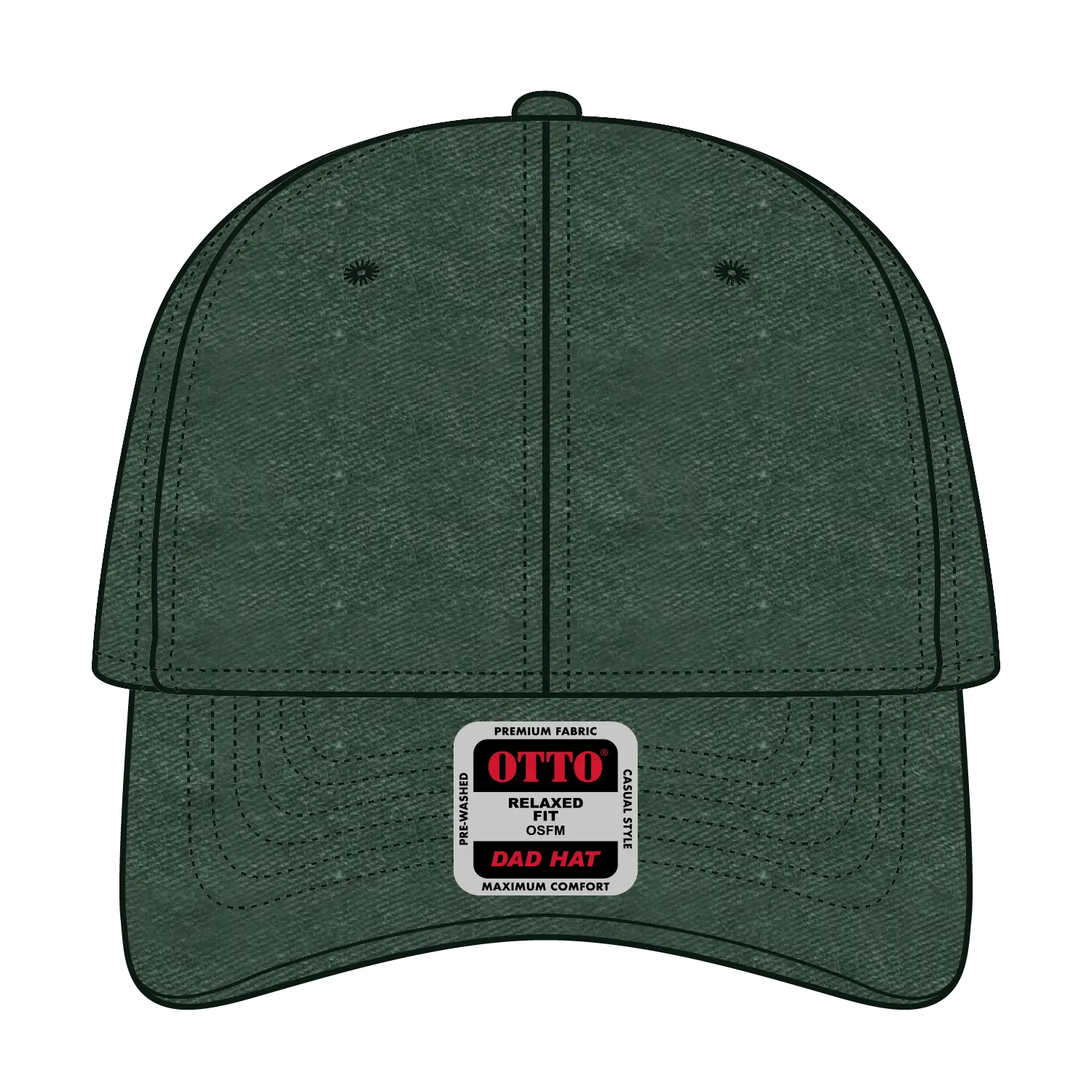 OTTO 18-202 6 Panel Low Profile Dad Cap - Dk. Green - Dk. Green / 6 1/2’’ - 7 5/8’’
