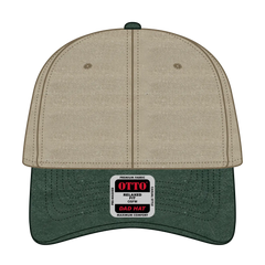 OTTO 18-202 6 Panel Low Profile Dad Cap - Dk.Grn/Kha - Dk.Grn/Kha / 6 1/2’’ - 7 5/8’’